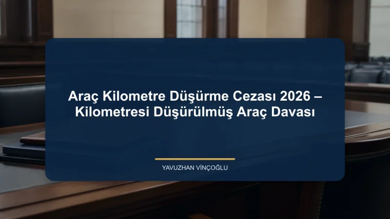 Araç Kilometre Düşürme Cezası 2026 – Kilometresi Düşürülmüş Araç Davası