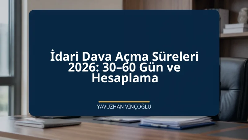 İdari Dava Açma Süreleri 2026: 30–60 Gün ve Hesaplama