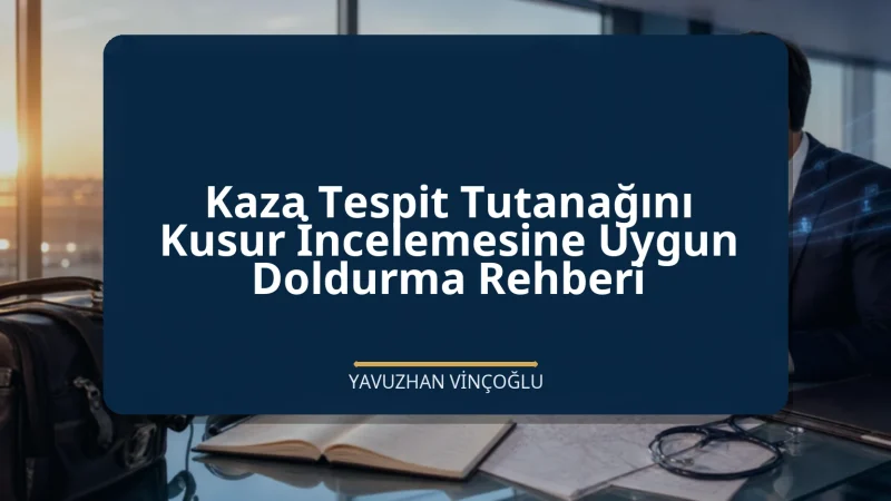 Kaza Tespit Tutanağını Kusur İncelemesine Uygun Doldurma Rehberi