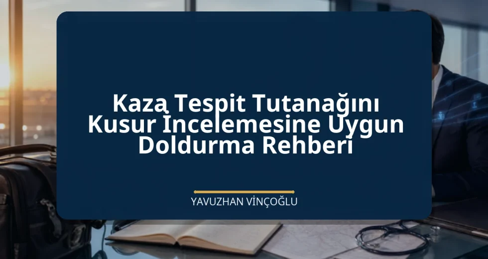 Kaza Tespit Tutanağını Kusur İncelemesine Uygun Doldurma Rehberi