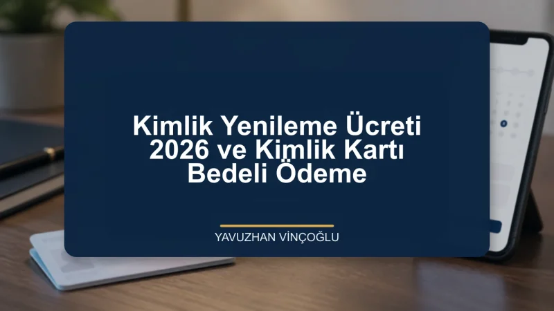 Kimlik Yenileme Ücreti 2026 ve Kimlik Kartı Bedeli Ödeme