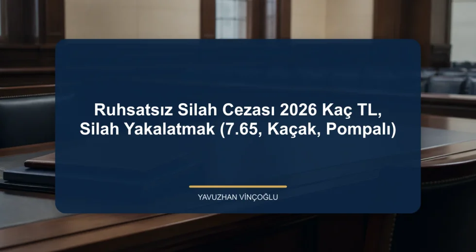 Ruhsatsız Silah Cezası 2026 Kaç TL, Silah Yakalatmak (7.65, Kaçak, Pompalı)