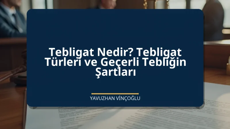 Tebligat Nedir? Tebligat Türleri ve Geçerli Tebliğin Şartları